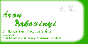 aron makovinyi business card